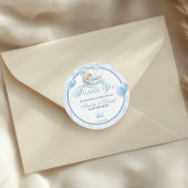 Blue Little Prince Thank You Sticker Moon Balloon