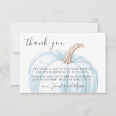 Blue Little Pumpkin Baby Boy Dusche Danke Karte (Vorderseite)