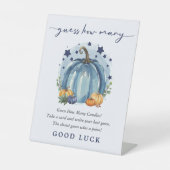 Blue Little Pumpkin Baby Boy Dusche schätzt wie vi Sockelschild (Vorderseite)