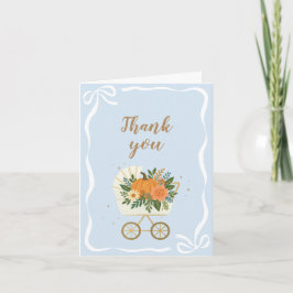 Blue Little Pumpkin Baby Dusche Dankeskarte