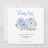 Blue Little Pumpkin Baby Dusche Einladung (Vorderseite)