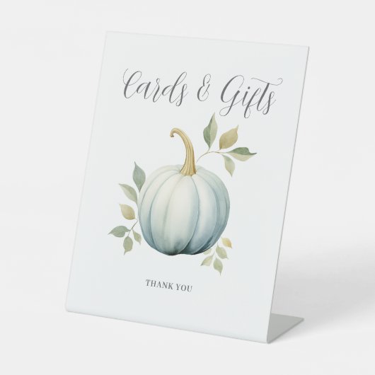 Blue Little Pumpkin Baby Duschkarten Geschenke Sockelschild (Vorderseite)