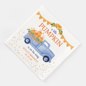 Blue Little Pumpkin Baby Shower Napkins Serviette (Ecke)