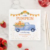 Blue Little Pumpkin Baby Shower Napkins Serviette (Beispiel)