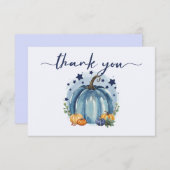 Blue Little Pumpkin Boy Baby Dusche Danke (Vorne/Hinten)