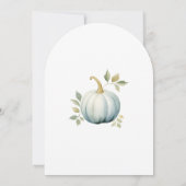 Blue Little Pumpkin Boy Baby Dusche Einladung (Rückseite)