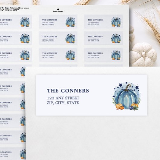 Blue Little Pumpkin Boy Baby Shower Rücksendeadres