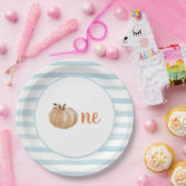 Blue Little Pumpkin Erster Geburtstag Teller (Party)