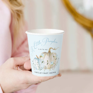 Blue Little Pumpkin Fall Boy Baby Dusche Pappbecher