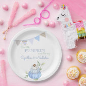 Blue Little Pumpkin Patch Boy Baby Shower Pappteller (Party)