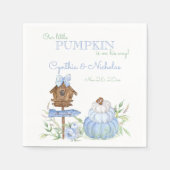 Blue Little Pumpkin Patch Boy Baby Shower Serviette (Vorderseite)