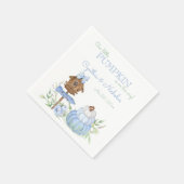 Blue Little Pumpkin Patch Boy Baby Shower Serviette (Ecke)