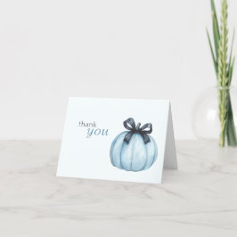 Blue Little Pumpkin Polka Dots Baby Shower Dankeskarte