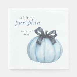 Blue Little Pumpkin Polka Dots Baby Shower Serviette