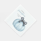 Blue Little Pumpkin Polka Dots Baby Shower Serviette (Ecke)