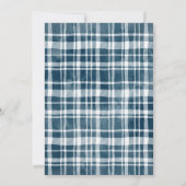 Blue Little Pumpkin Rustic Boy Baby Dusche Einladung (Rückseite)