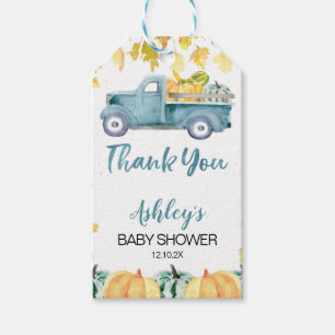 Blue Little Pumpkin Truck Baby Dusche Geschenkanhänger