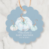 Blue Little Pumpkin Vielen Dank Baby Shower Fevor Geschenkanhänger (Rückseite)