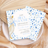 Blue Little Silly Goose Baby Shower Einladung