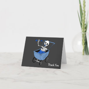 Blue Little Skeleton Baby Dusche Vielen Dank Anmer Dankeskarte