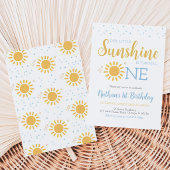 Blue Little Sunshine Geburtstag Einladung