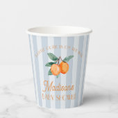 Blue Little Süsse Citrus Baby Dusche Pappbecher (Rückseite)