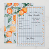 Blue Little Süsse Citrus Duschempfehlung für Baby Einladung (Vorne/Hinten)