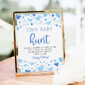 Blue Little Sweetheart Tiny Baby Hunt Shower Game Poster