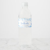 Blue Little Sweetheart Valentine Baby Dusche Wasserflaschenetikett (Vorderseite)