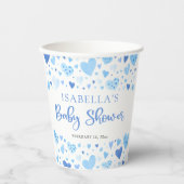 Blue Little Sweetheart Valentine's Day Baby Shower Pappbecher (Vorderseite)