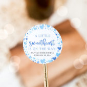 Blue Little Sweetheart Valentine's Day Baby Shower Runder Aufkleber