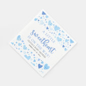 Blue Little Sweetheart Valentine's Day Baby Shower Serviette (Ecke)