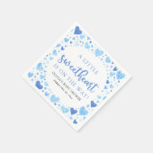 Blue Little Sweetheart Valentine's Day Baby Shower Serviette (Ecke)