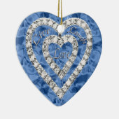 Blue Live Lagh Liebe Diamant Herzlich Willkommen b Keramik Ornament (Rechts)