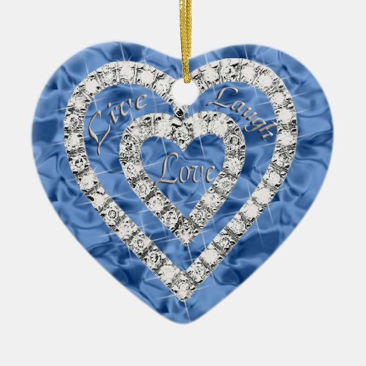 Blue Live Lagh Liebe Diamant Herzlich Willkommen b Keramik Ornament (Vorne)