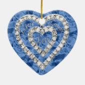 Blue Live Lagh Liebe Diamant Herzlich Willkommen b Keramik Ornament (Hinten)