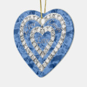 Blue Live Lagh Liebe Diamant Herzlich Willkommen b Keramik Ornament (Links)