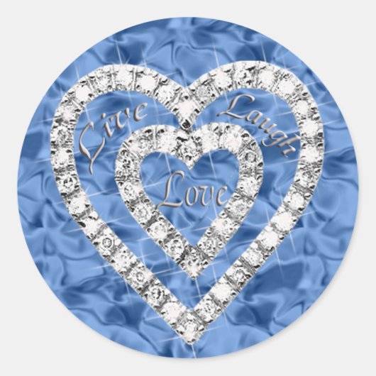 Blue Live Lagh Liebe Diamond Heart Stickers (Vorderseite)