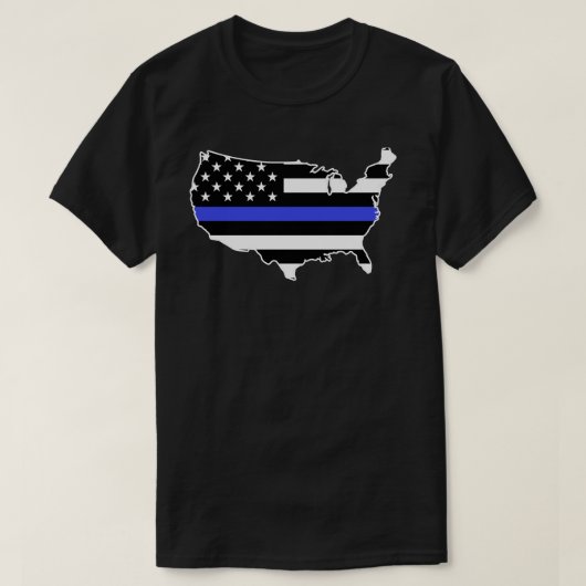 Blue Lives USA Flag T-Shirt (Design vorne)