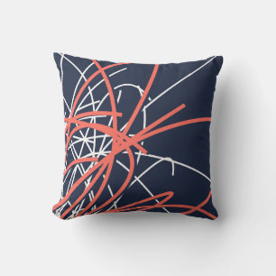 Blue Living Coral & White Modern Abstrakt Kissen