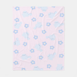 Blue Lizard Floral Fleece Blanket