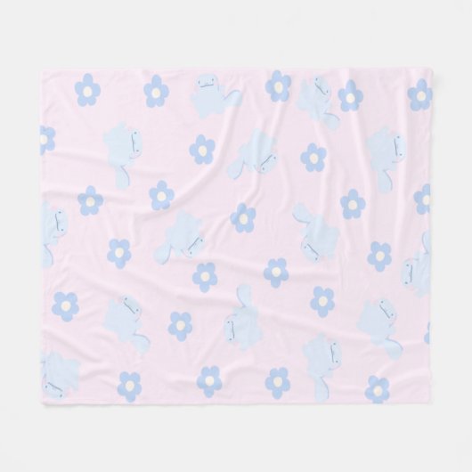 Blue Lizard Floral Fleece Blanket (Vorderseite (Horizontal))
