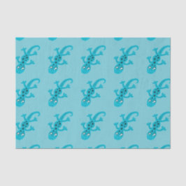 Blue Lizard Gecko auf Blue Kids Seidenpapier