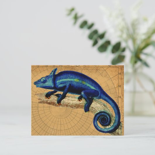 Blue Lizard Postkarte (Stehend Vorderseite)