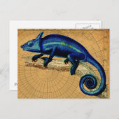 Blue Lizard Postkarte (Vorne/Hinten)