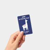 Blue Llama Bathroom Pass Ausweis (Handheld)