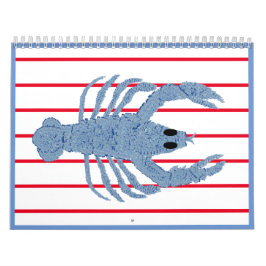 Blue Lobster French Red Calendar Kalender