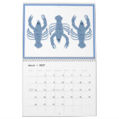Blue Lobster French Red Calendar Kalender (Mär 2027)