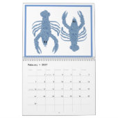 Blue Lobster French Red Calendar Kalender (Feb 2027)