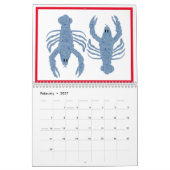 Blue Lobster French Red Calendar Kalender (Feb 2027)